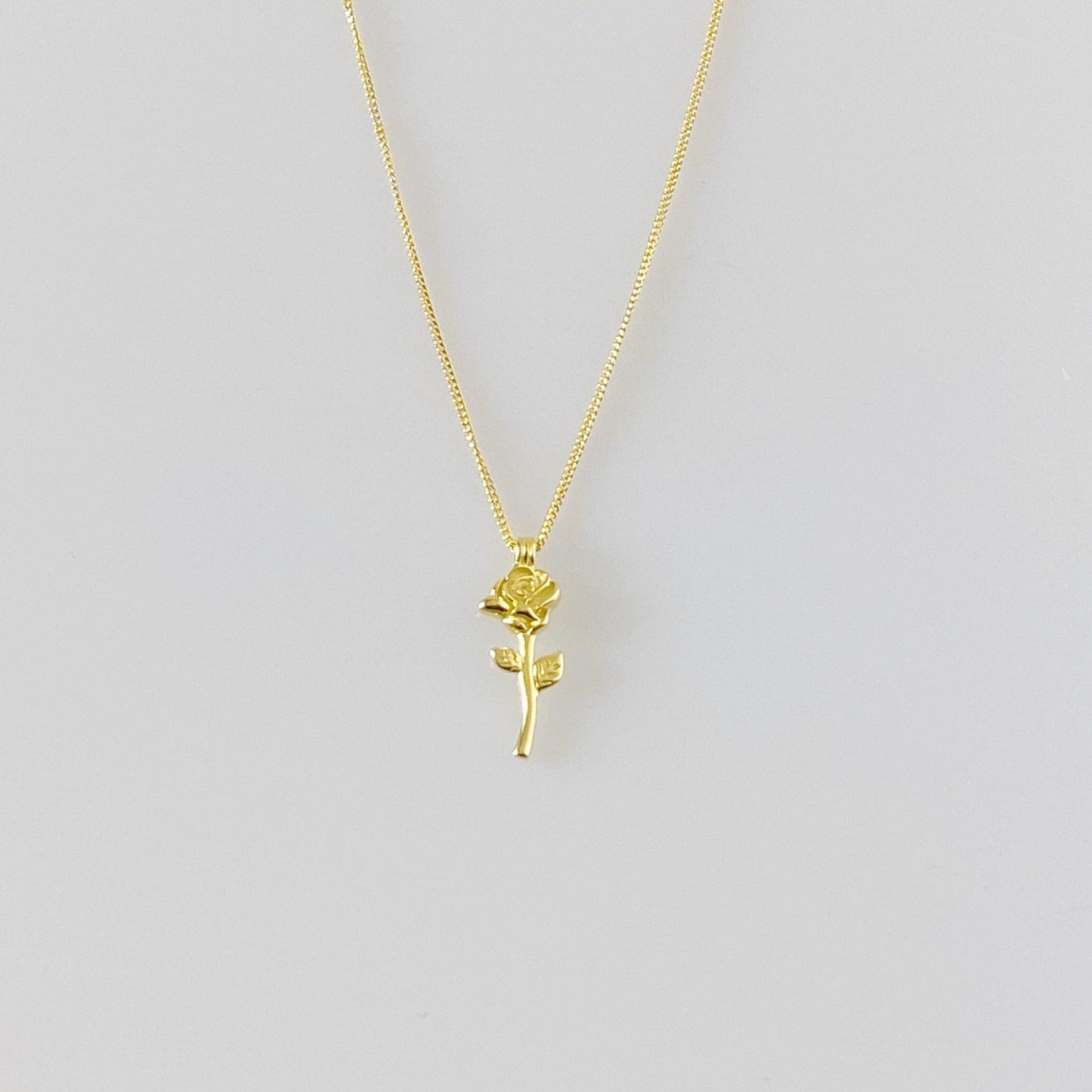 18kt gold plated 925 sterling silver flower charm pendant necklace