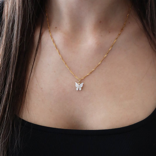 Butterfly Wave Necklace - Gemzis