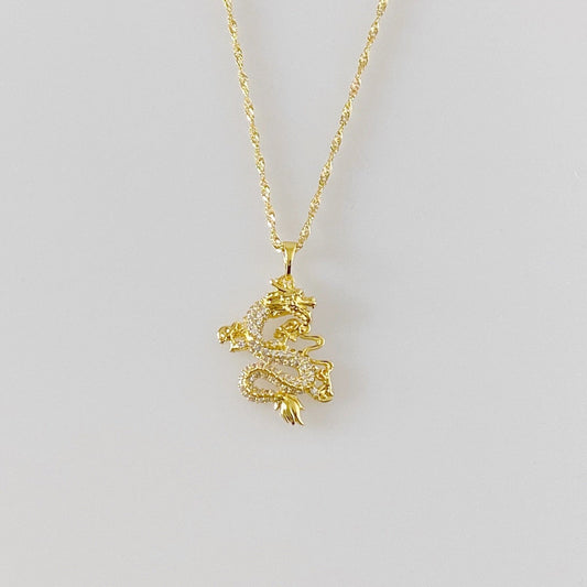 Diamanté Dragon Necklace - Gemzis