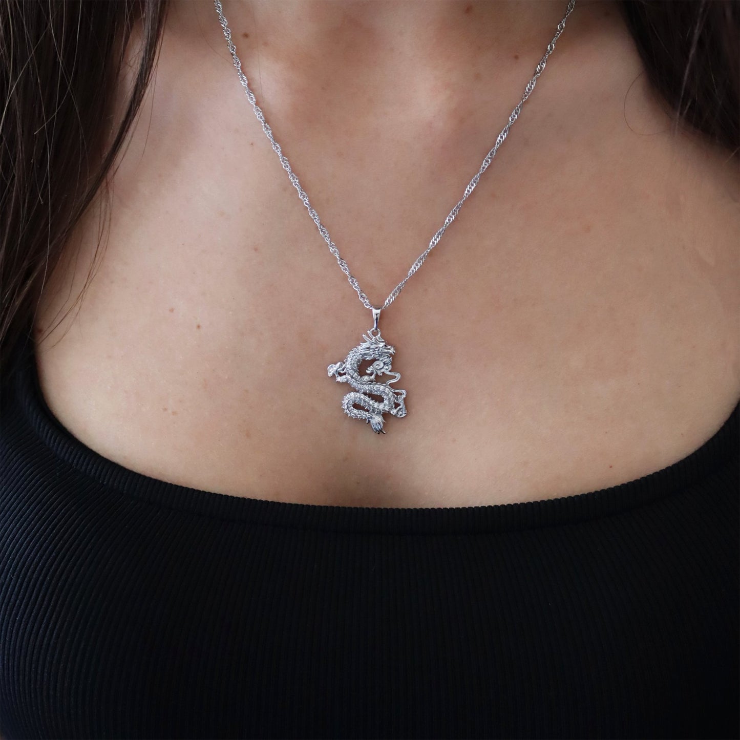 Diamanté Dragon Necklace - Gemzis