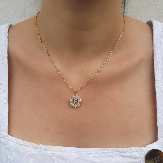 Frosted Custom Initial Necklace - Gemzis