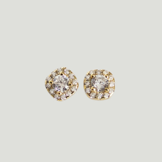 Olivia Round Gemstone Stud Earrings - Gemzis