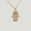 Pave Gold Hamsa Hand Necklace - Gemzis