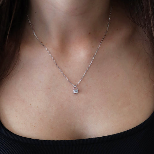 Pave Padlock Necklace - Gemzis