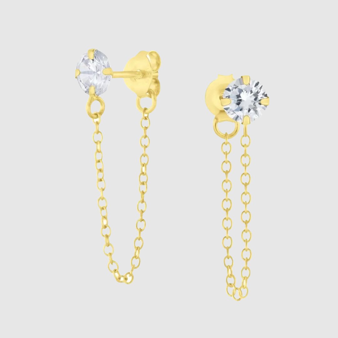 Sparkle Chain Stud Earrings - Gemzis