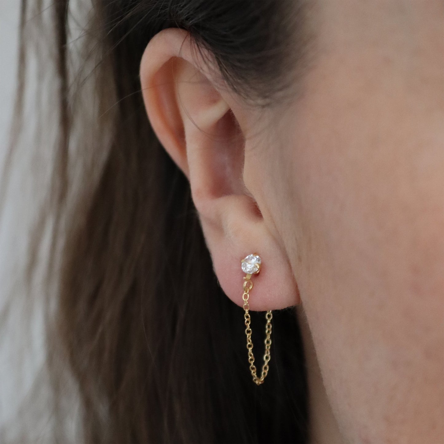 Sparkle Chain Stud Earrings - Gemzis
