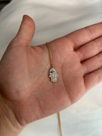 Pave Gold Hamsa Hand Necklace