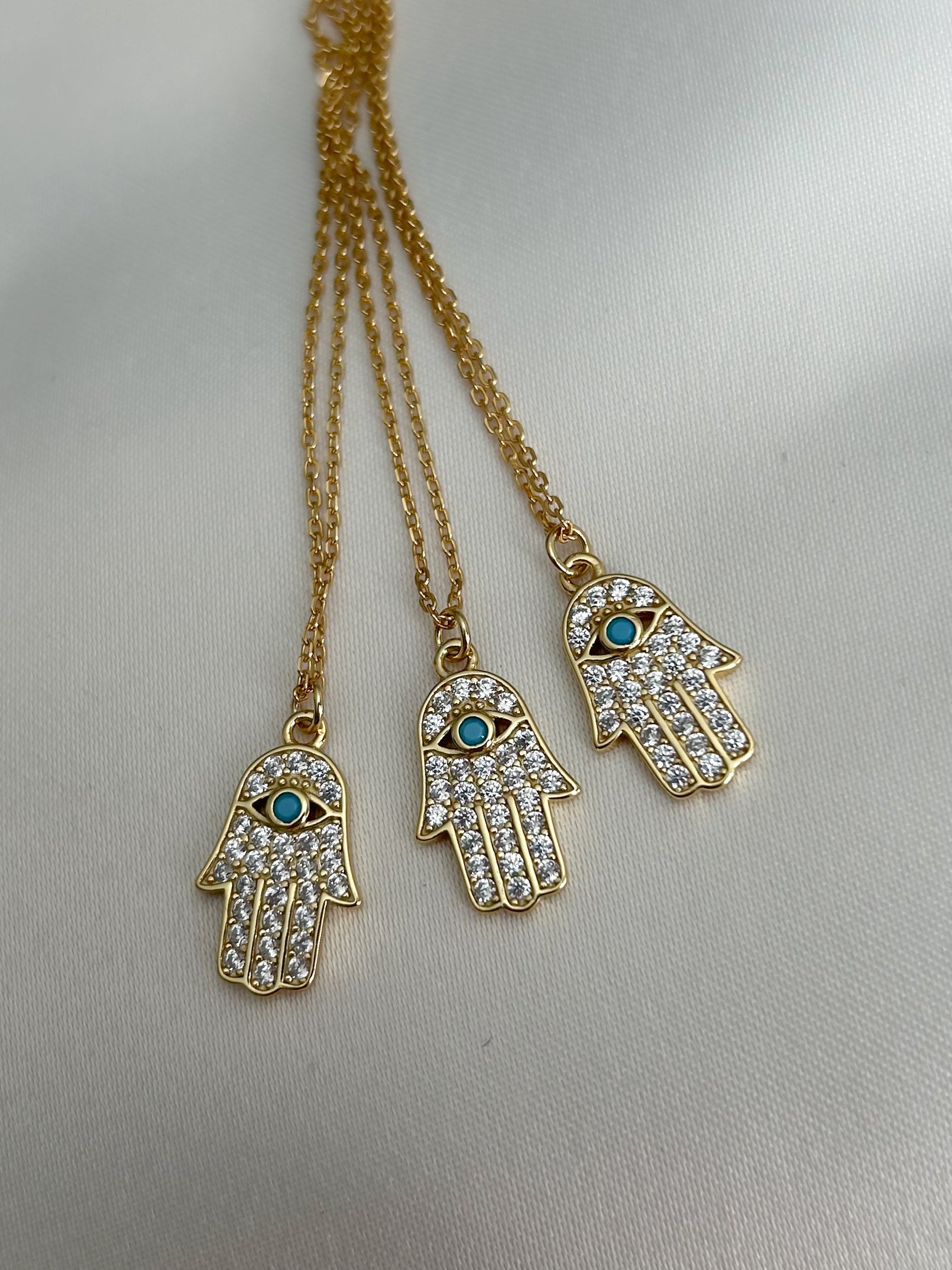 Pave Gold Hamsa Hand Necklace