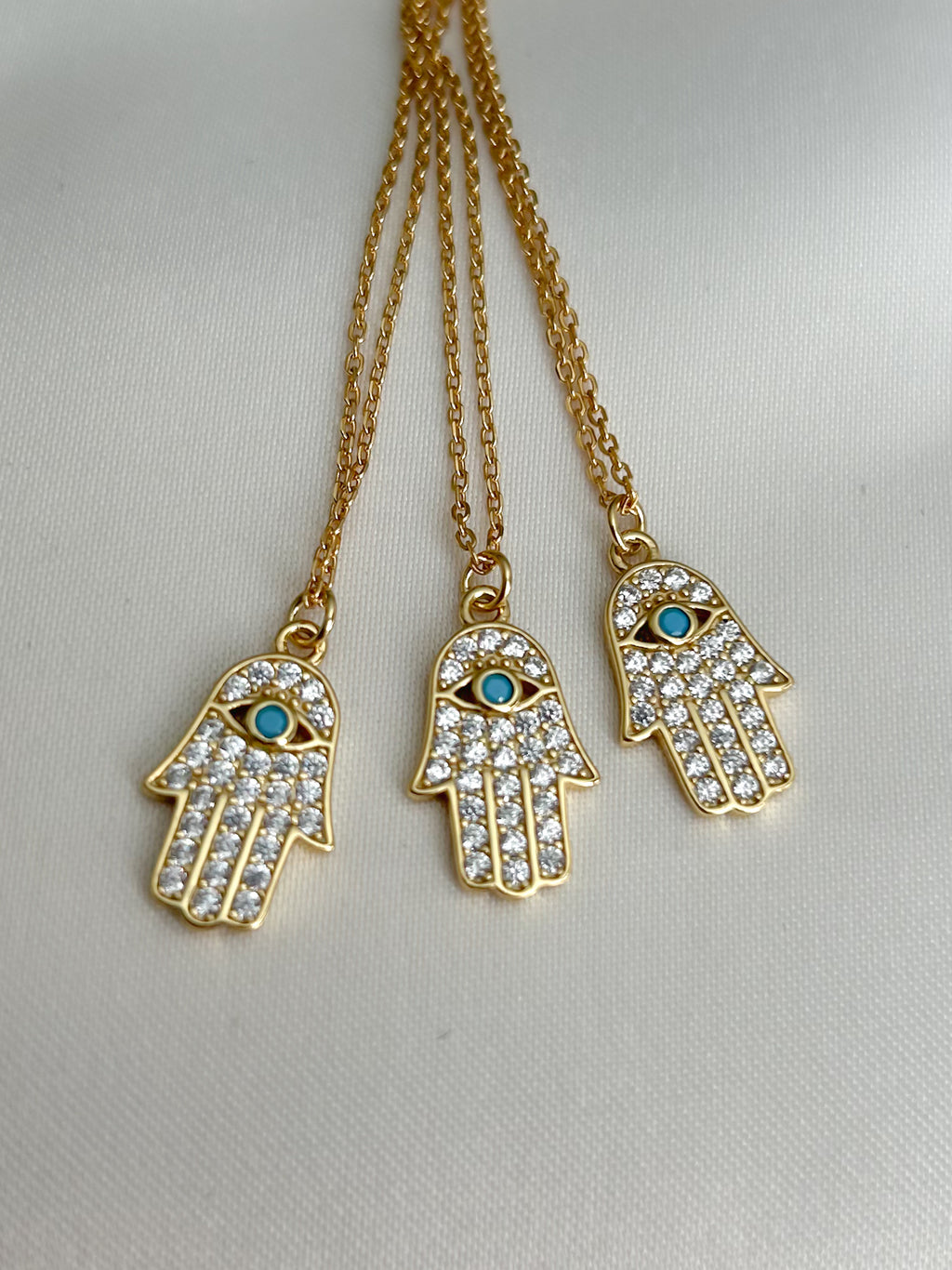Pave Gold Hamsa Hand Necklace