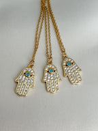 Pave Gold Hamsa Hand Necklace