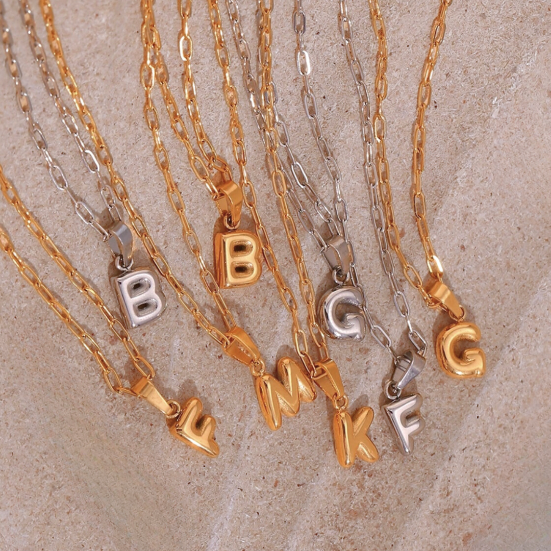 Dainty Bubble Initial Necklace