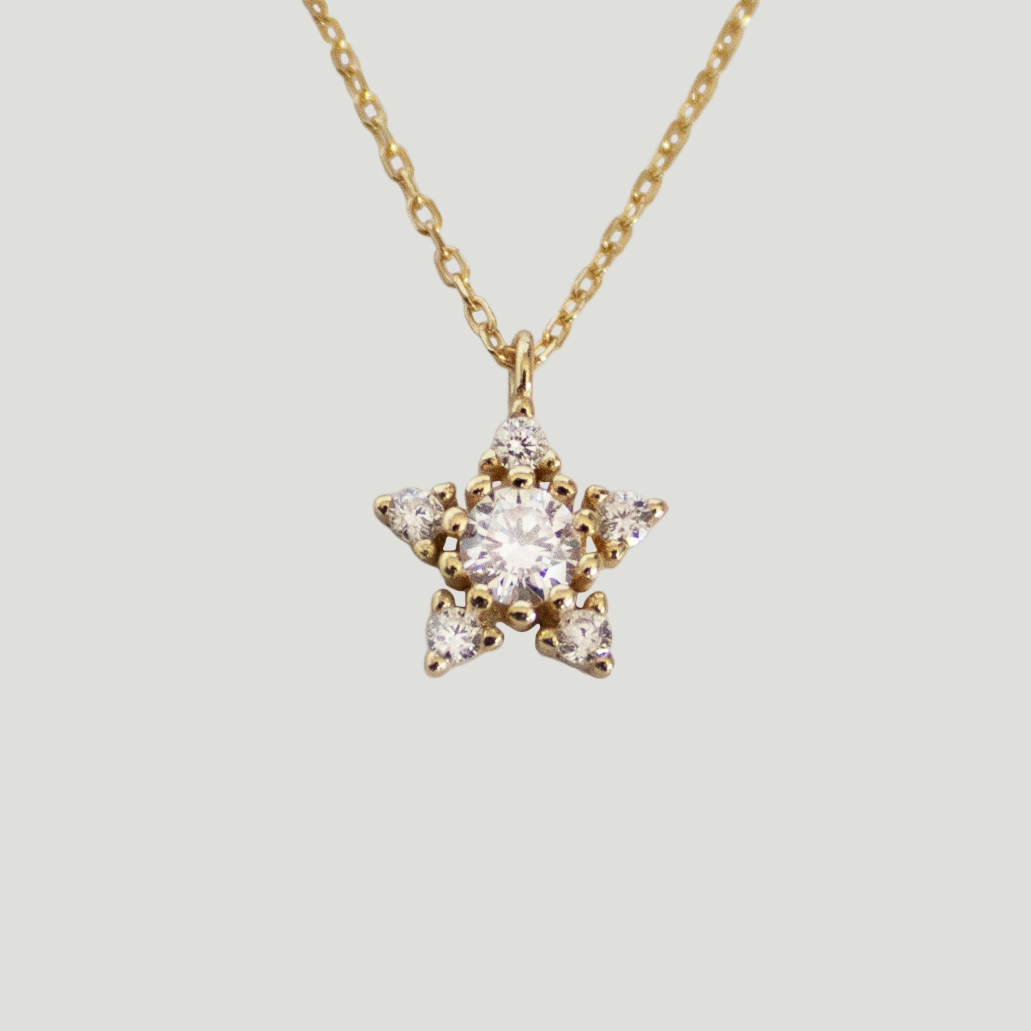 Star Gold Sterling Silver Cubic Zirconia Necklace Main image