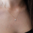 Neckline model image Star Gold Sterling Silver Cubic Zirconia Necklace