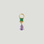 Purple and Green Gemstone Cubic Zirconia Drop Ear Charm 925 Sterling Silver 18kt Gold Plated - Gemzis