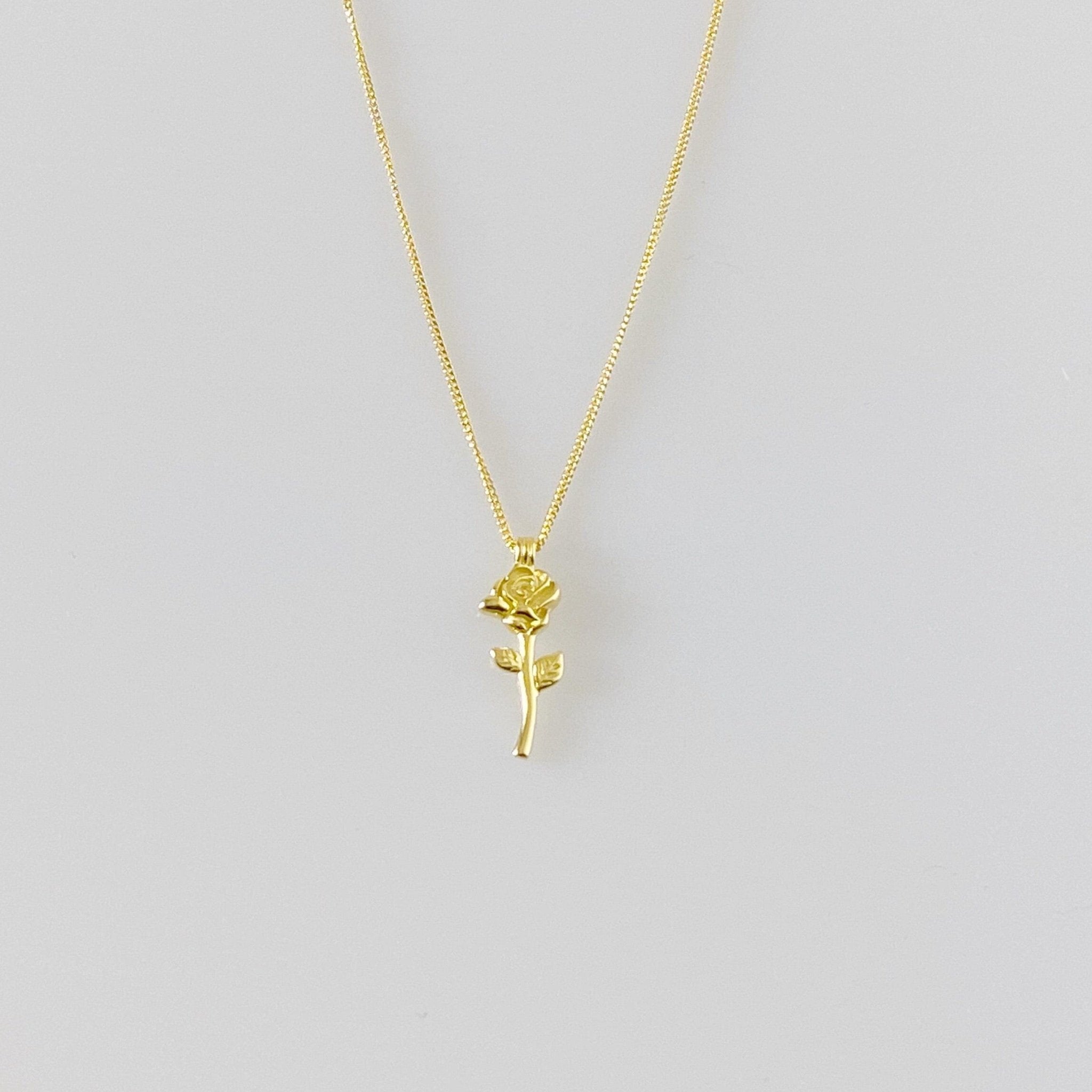 18kt gold plated 925 sterling silver flower charm pendant necklace Main image