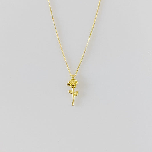 18kt gold plated 925 sterling silver flower charm pendant necklace