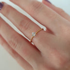 CZ Twisted Rope Ring - Gold - Gemzis