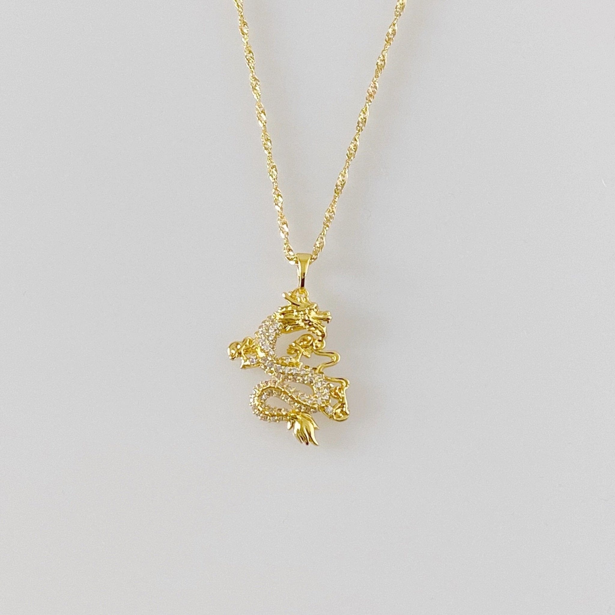 Diamanté Dragon Necklace - Gemzis Main image