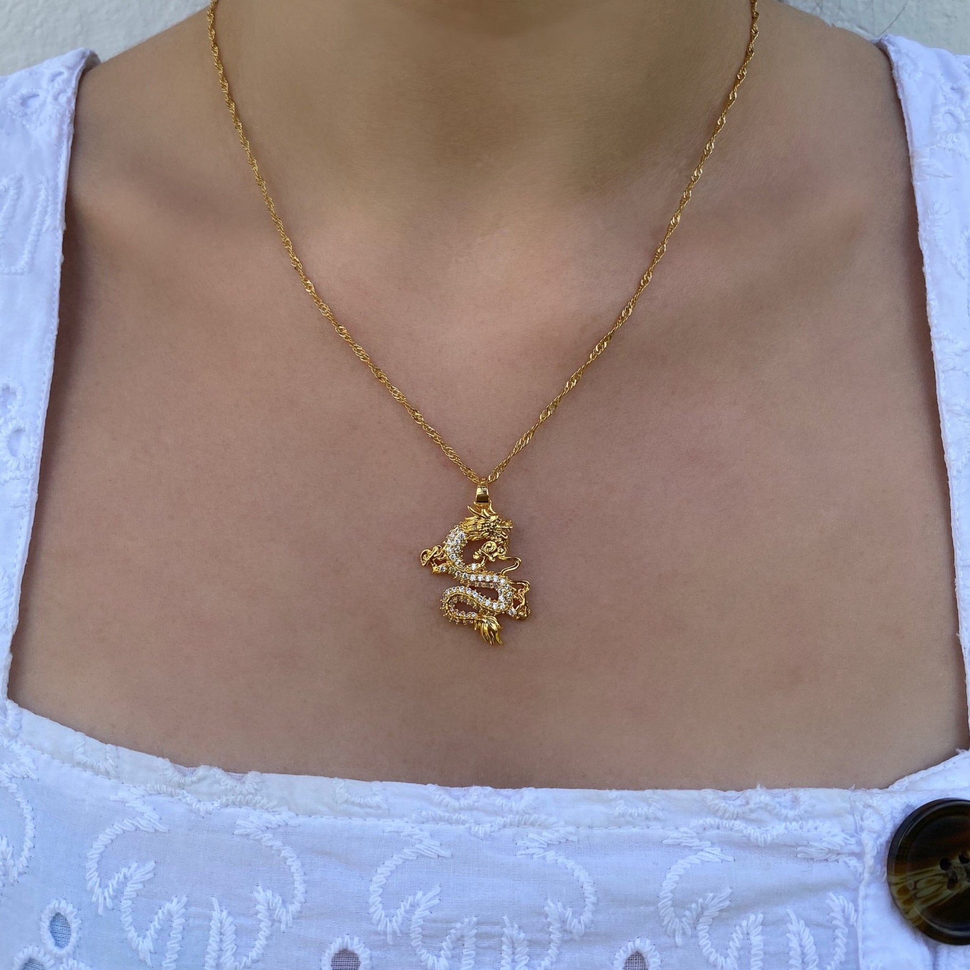 Diamanté Dragon Necklace - Gemzis