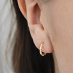 Essentials Mini Pave Gold Huggie Hoop Earrings - Gemzis