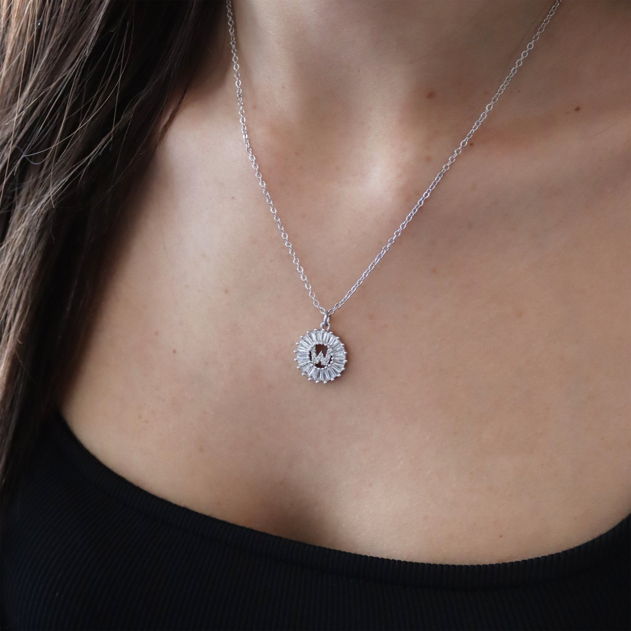 Frosted Custom Initial Necklace - Gemzis