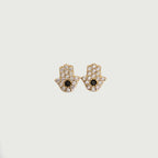 Hamsa Hand Pave Stud Earrings - Gemzis