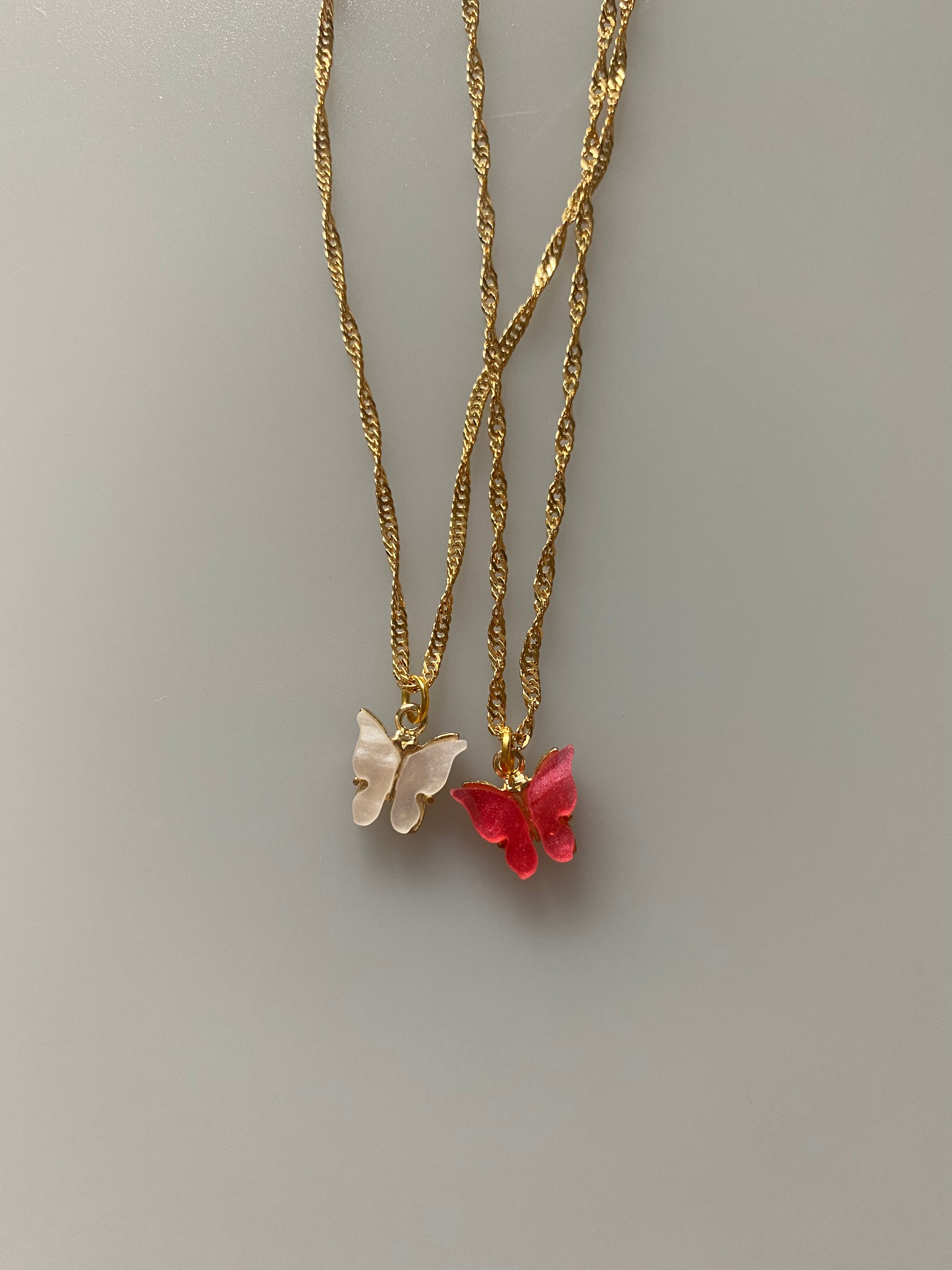 BUTTERFLY WAVE NECKLACE - Gemzis