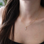 Lightning Bolt Pave Necklace - Gemzis