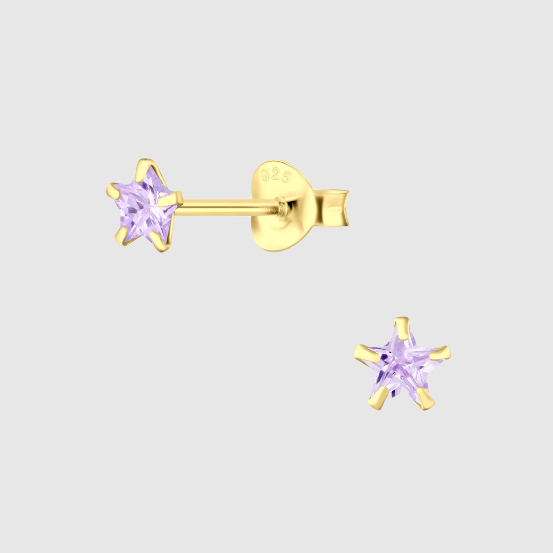 Lilac Star Stud Earrings - Gemzis