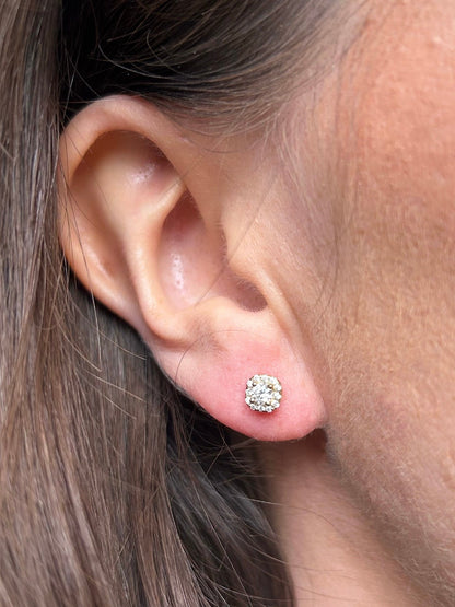 Olivia Round Gemstone Stud Earrings - Gemzis Earrings