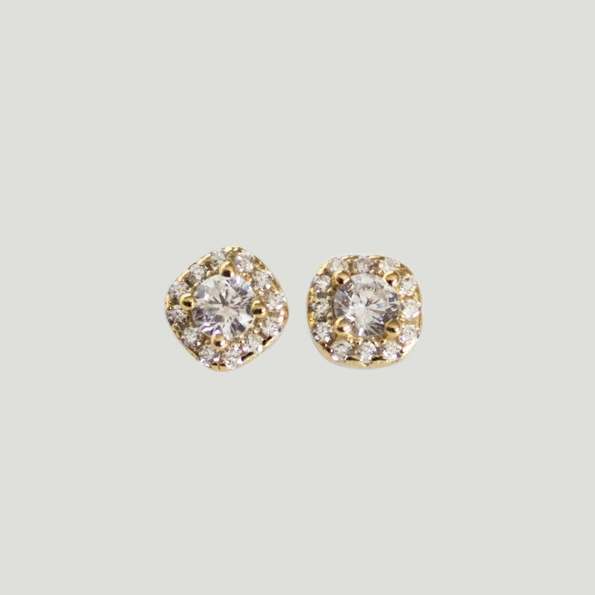 Olivia Round Gemstone Stud Earrings - Gemzis