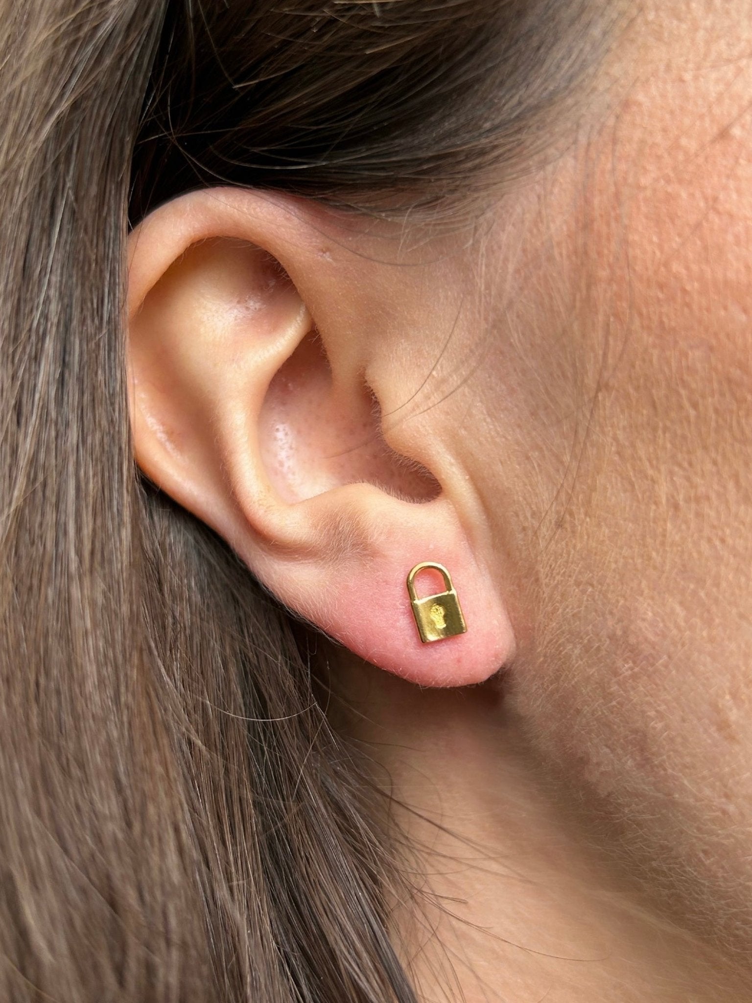 Padlock Stud Earrings - Gemzis Earrings