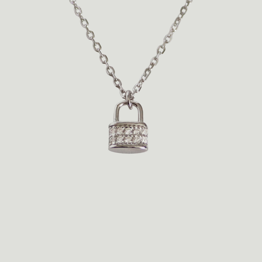 Pave Padlock Necklace - Gemzis