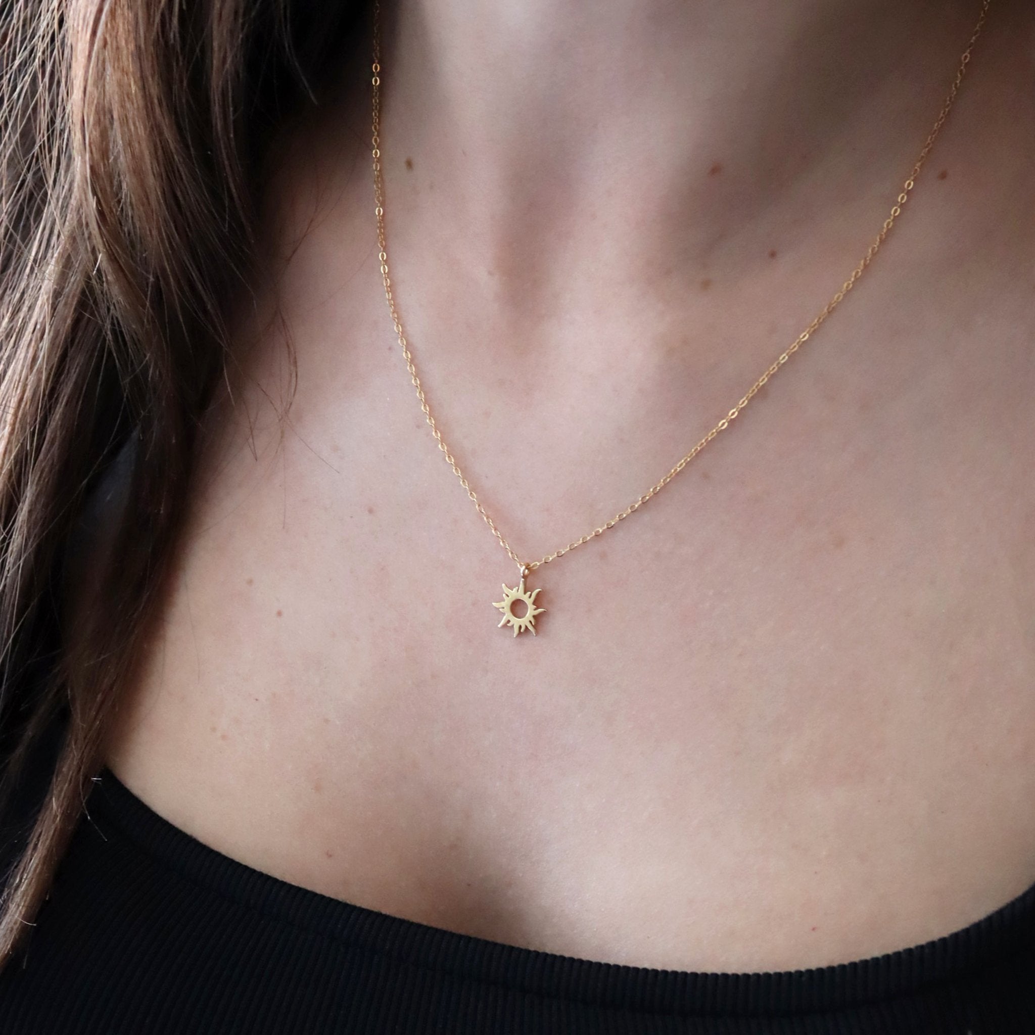 Rae Gold Sun Necklace Secondary image