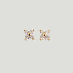 Senna Flower Gemstone Cluster Stud Earrings - Gemzis