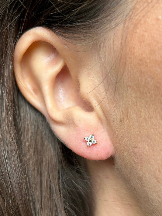Senna Flower Gemstone Cluster Stud Earrings - Gemzis Earrings