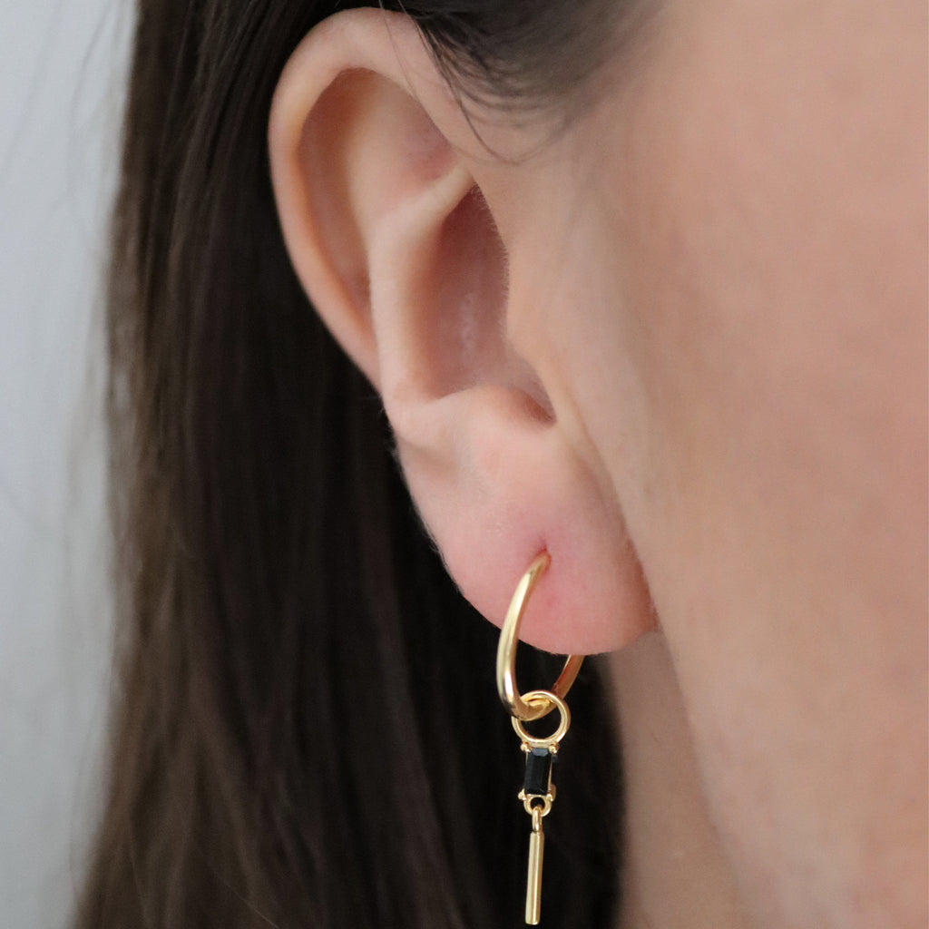 Slim Baguette Bar Drop Ear Charm - Gemzis