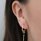 Slim Baguette Bar Drop Ear Charm - Gemzis