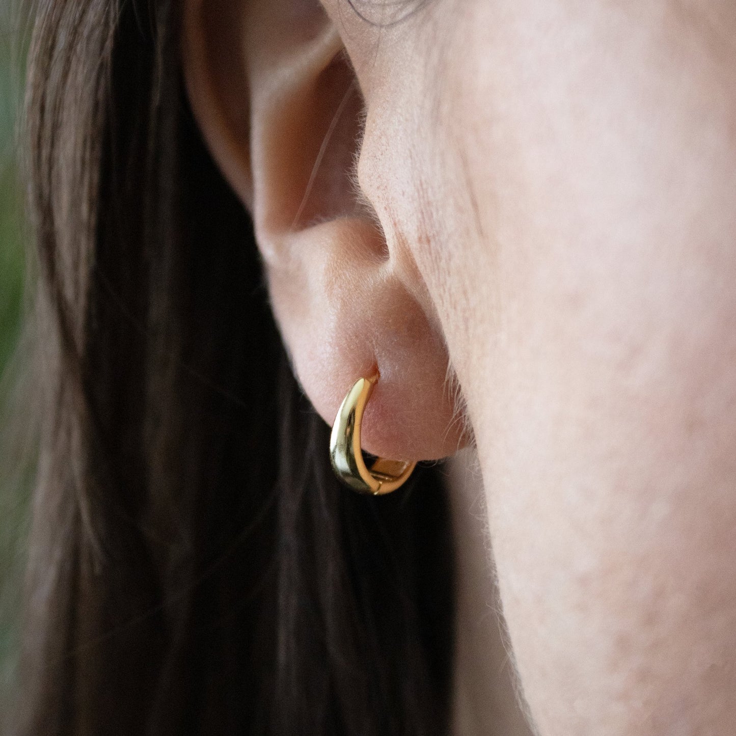 Small Dome Gold Huggie Hoop Earrings - Gemzis
