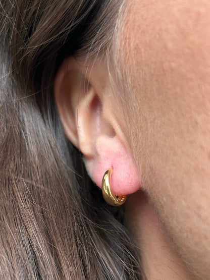 Small Dome Gold Huggie Hoop Earrings - Gemzis Earrings