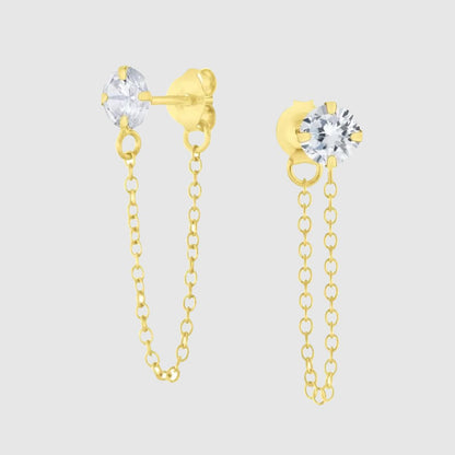 Sparkle Chain Stud Earrings - Gemzis