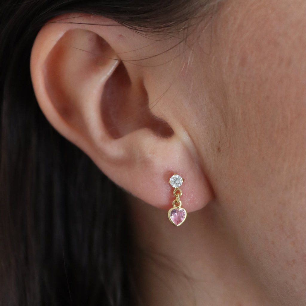 Sweet Heart Stud Dangle Earrings - Gemzis