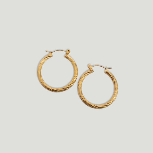 Twisted Gold Hoops - Gemzis